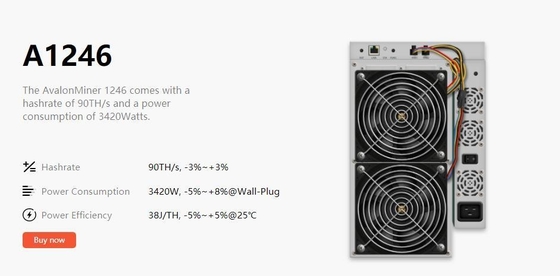 85TH/S Sha-256 ανθρακωρύχος 75dB A1246 Avalon 3420 Watt