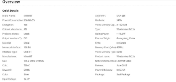 Μηχανή M20s 68th/S 3360 Watt Whatsminer ανθρακωρύχων Sha-256 68t Asic